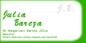 julia barcza business card